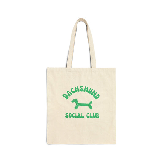 Dachshund Social Club Tote Bag (GREEN)